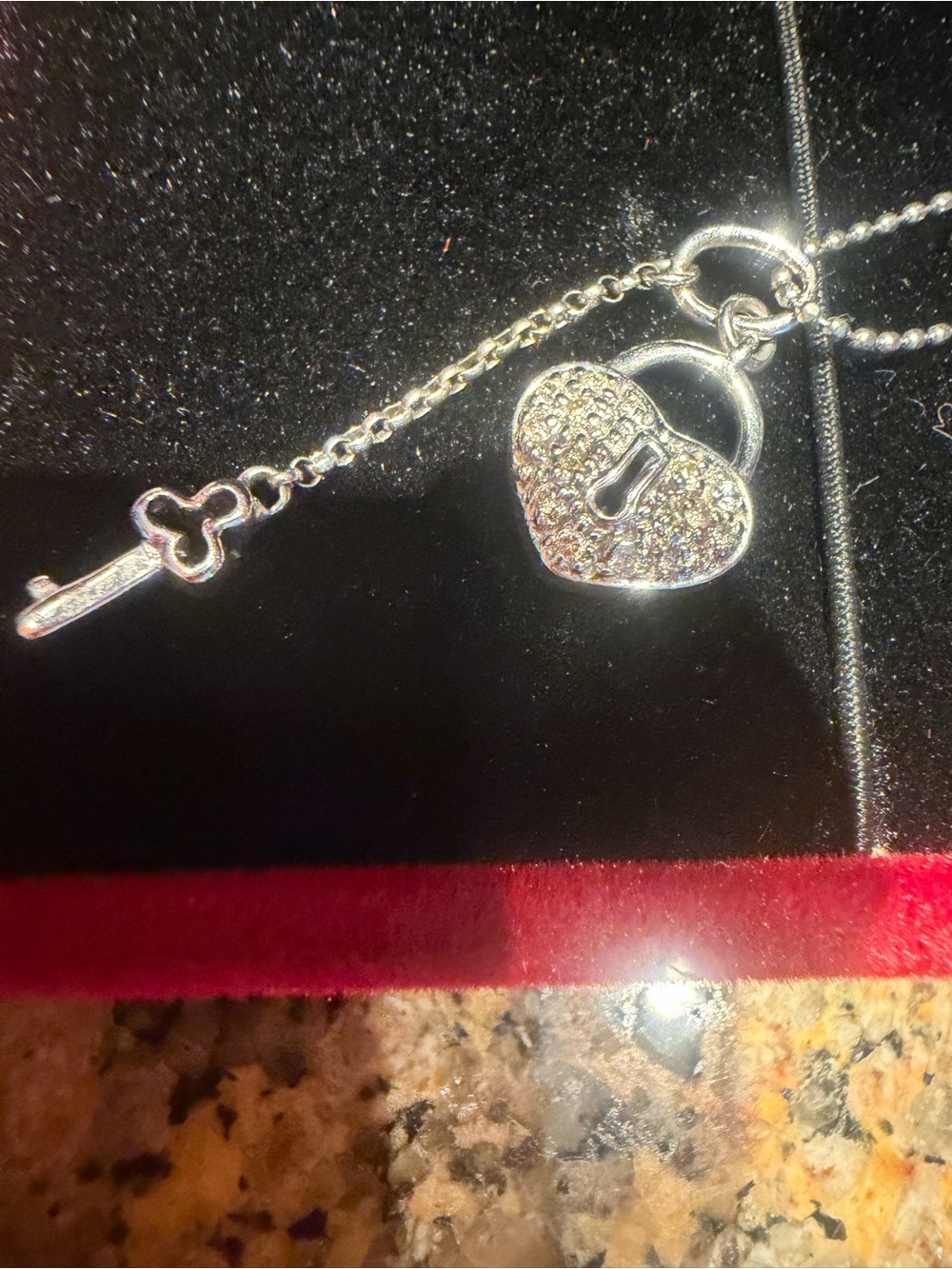 Authentic  SYDNEY EVAN 14k White Gold Diamond Heart Lock Pendant Necklace